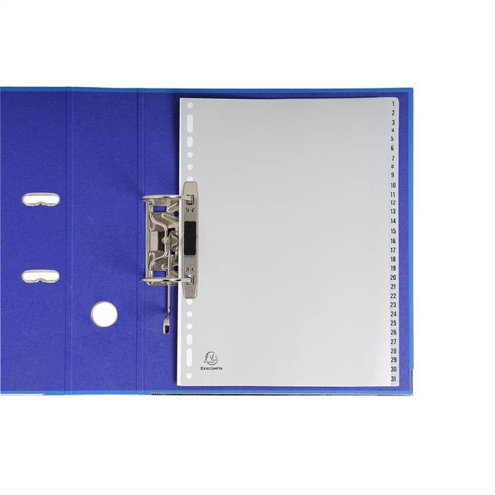 Registro Exacompta Registro A4 PP grigio 1-31 pezzi grigio-2