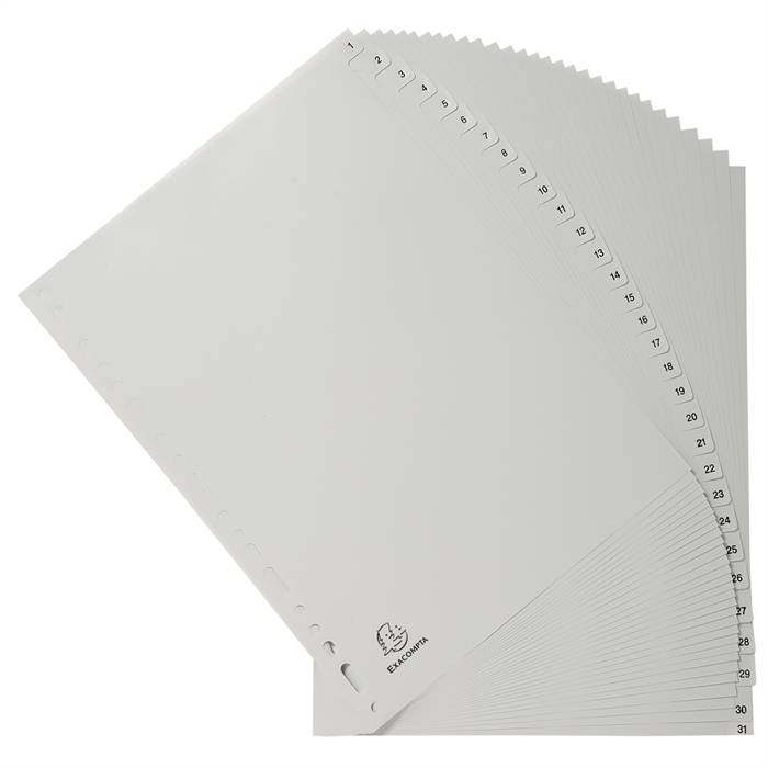 Registro Exacompta Registro A4 PP grigio 1-31 pezzi grigio-3