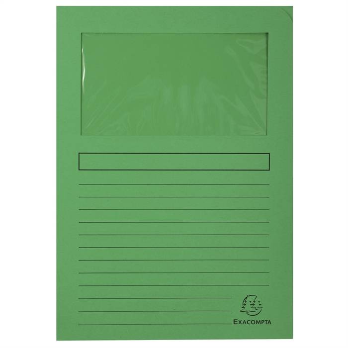 Cartelline con finestra Exacompta Forever® A4 cartoncino 120 g/m² assortiti conf. da 100 - 50100E-2
