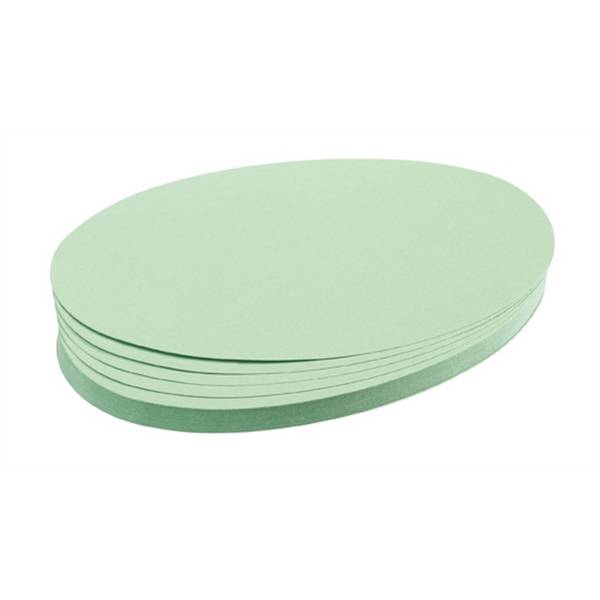 FRANKEN Moderationskarte, Oval, 190 x 110 mm, hellgrün 100% Altpapier, 130 g/qm (UMZ 1119 19)