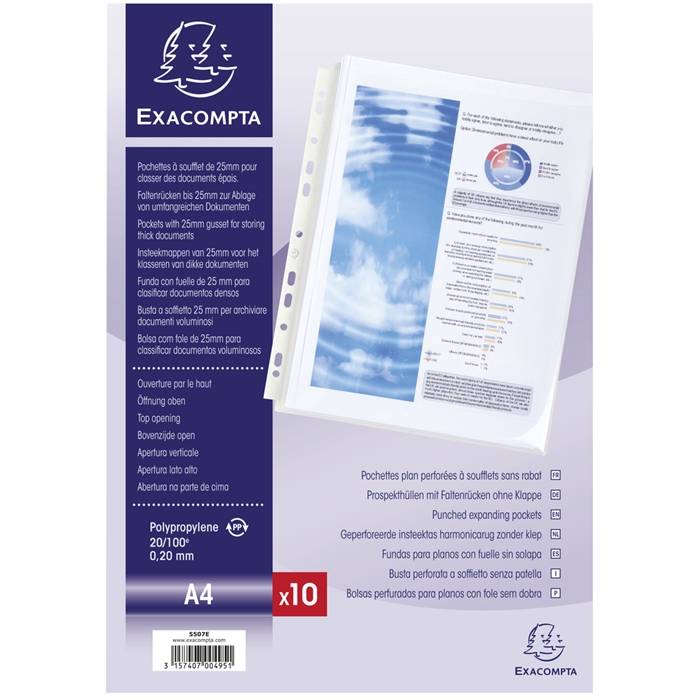 Exacompta 5507E foglio di protezione 210 x 297 mm (A4) Polipropilene (PP) 10 pz-2