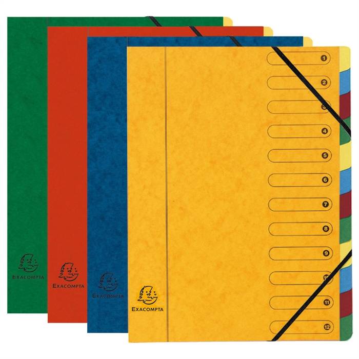 Classificatore Numerico 1-12 Nature Future Exacompta - 12 Scomparti - 5212E (Assortiti)-0