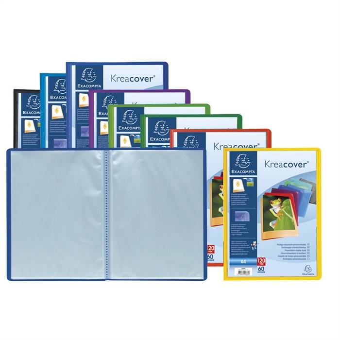 Portalistino Personalizzabile Kreacover Exacompta - 21x29,7 cm - 60 Buste - 5660E (Assortiti)-1