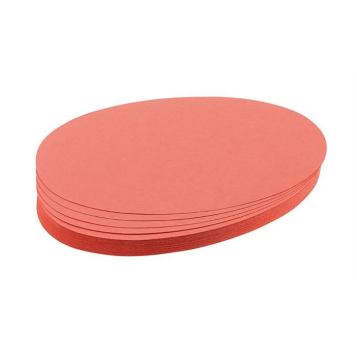 FRANKEN Moderationskarte, Oval, 190 x 110 mm, rot 100% Altpapier, 130 g/qm (UMZ 1119 07)-0