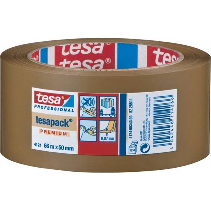 tesa pack Verpackungsklebeband PVC, 66m x 50mm, braun (04124-00096-00)-2