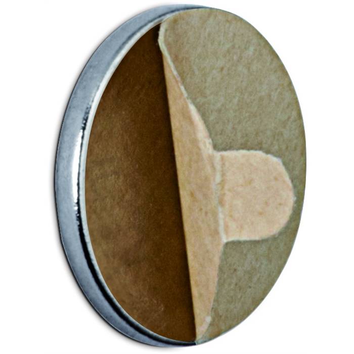 MAUL Neodym-Magnet selbstklebend, Durchmesser: 10 x (H)1 mm nickel, Haftkraft: 0,5 kg, eine Seite selbstklebend, eine --2