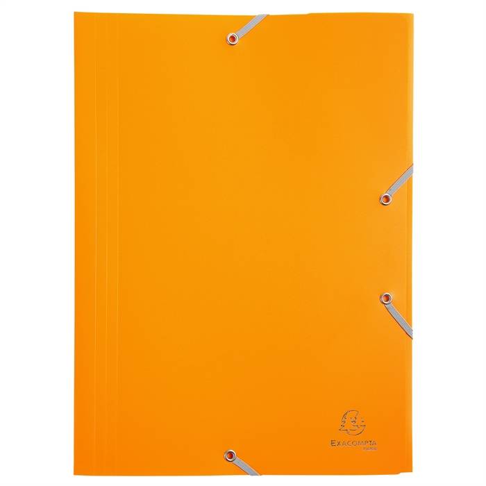 Cartella 3 Lembi con Elastico in PPL Eco Exacompta - 24x32 cm - 55909E (Giallo Opaco Conf. 30)-0