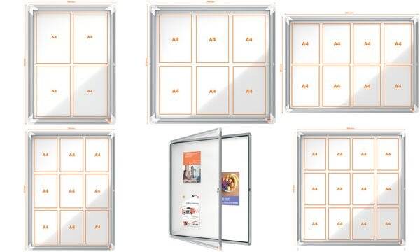 Nobo Bacheca per esterni-fondo magnetico 6xA4 (Nobo 1902578 Premium Plus External Glazed Case Magnetic 6 x A4)-2