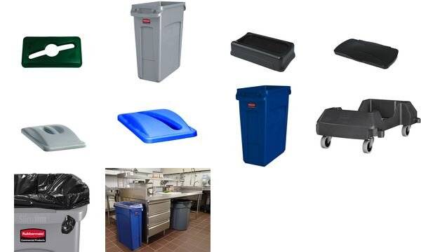Rubbermaid 0086876186406 Coperchio girevole Polietilene (L x L x A) 521 cm x 374 mm x 212 mm Nero 1 pz.-1
