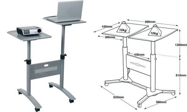 Carrello per Proiettori Multimediali Nobo - 120x86x60 cm - 1900791-1