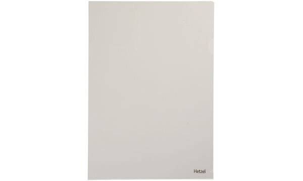 HETZEL Sichthülle Top Quality, A4, PVC, glasklar, 0,135 mm Hartfolie, oben und seitlich offen, mit Daumenaussparung (217-2
