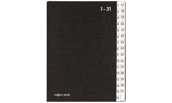 PAGNA Cartellina classificatrice 24321-04 Classic Cellulosa spessa Nero DIN A4 Numero scomparti: 32 1-31-2