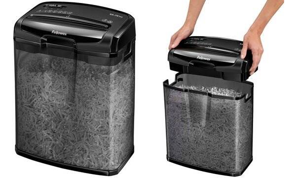 Fellowes m-7cm distruggidocumenti a frammento cestino 13lt capacita 7 fogli-9