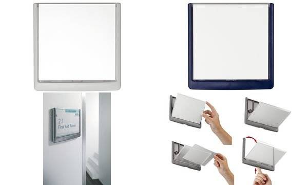 Immagine premio per Targa per porta DURABLE 14,9 x 14,85 cm bianca