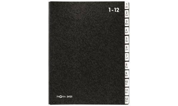PAGNA 24121-04 Classic Cellulosa spessa Nero DIN A4 Numero scomparti: 12 1-12, Genn.-Dic.-3