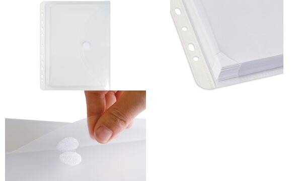ELBA Prospekthülle mit Dehnfalten, DIN A4, PP, 0,2 mm genarbt, transparent, rechts offen, mit Verschlussklappe, - 10 Stü-1