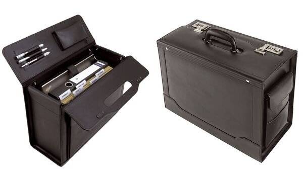 Jüscha Ancona Kuriertasche Schwarz Leder (45042)-2