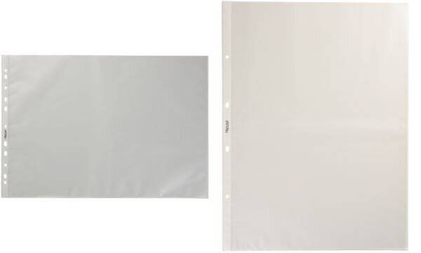 HETZEL Prospekthülle Standard, A3 hoch, PP, genarbt, 0,08 mm oben offen, Lochung: 80-80-80 mm, mit Lochrandverstärkung (-0