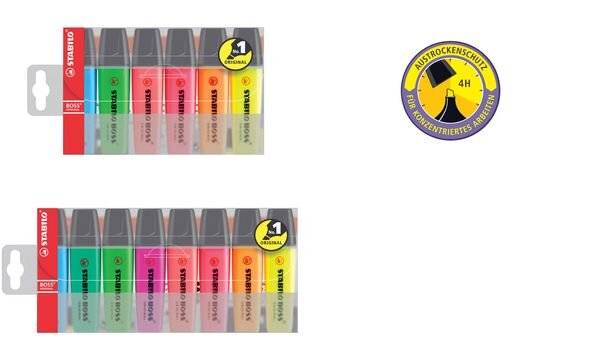 STABILO BOSS ORIGINAL evidenziatore 6 pz Punta smussata Multi-1