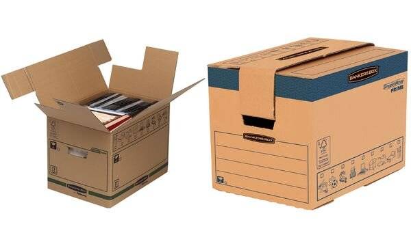 Fellowes Umzugskarton R-Kive Transit - klein, braun aus doppelt verstärkter Wellpappe, Fassungsvermögen: - 5 Stück (6205-3