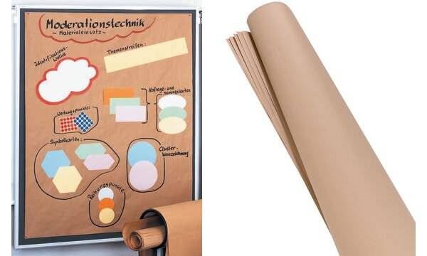 FRANKEN Moderationspapier, 80 g/qm, braun, 50 Blatt Maße: 1.400 x 1.100 mm, gerollt (UMZ MPK)-0