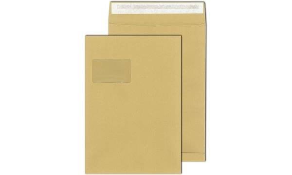 MAILmedia Faltenversandtasche C4, mit Fenster, natron braun - für den Markt: D / L / A - 1 Stück (30021153)-0
