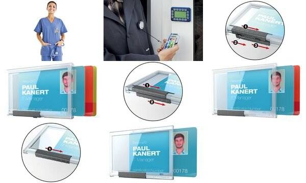 DURABLE Ausweishalter PUSHBOX für 2 Karten 1 Pg. à 10 Stück 892119-0