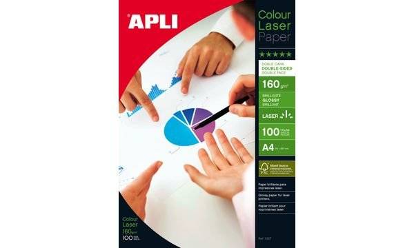 agipa Laser-Foto-Papier, DIN A4, 160 g/qm, hochglänzend beidseititg bedruckbar, für Laserdrucker - 1 Stück (011817)-1