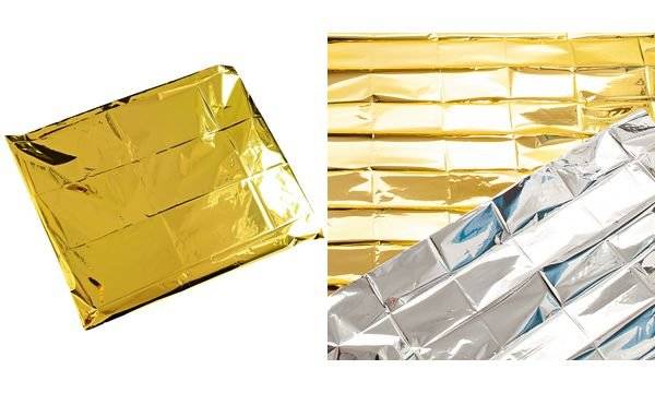 Coperta di salvataggio Hygostar per adulti 210x160 cm, oro/argento-1