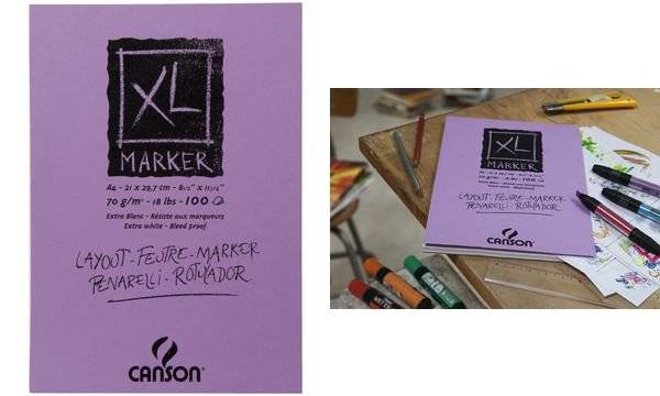 Blocco collato lato corto CANSON XL Marker bianco 70 g/m² 100 fogli A4 C200297236-0