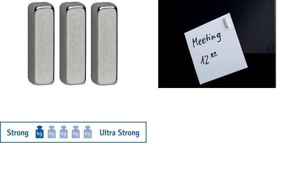 MAUL Neodym-Stabmagnete (B)4 x (T)15 x (H)4 mm, nickel Haftkraft: 2 kg, kleine Form viel Power, Stabform - 1 Stück (6169-1