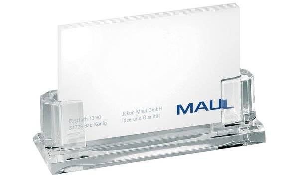 MAUL Visitenkartenständer Acryl für ca. 35 Karten, glasklar Maße: (B)110 x (T)44 x (H)32 mm (19594-05)-3