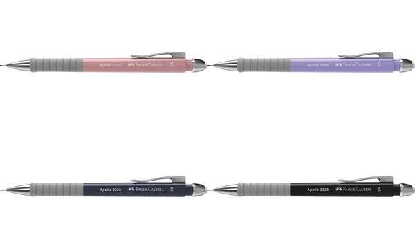 Faber -castell Apollo Portaminas - Scatta 0,7 mm - Grip ergonomico - Borra integrata - Bodice blu scuro-0