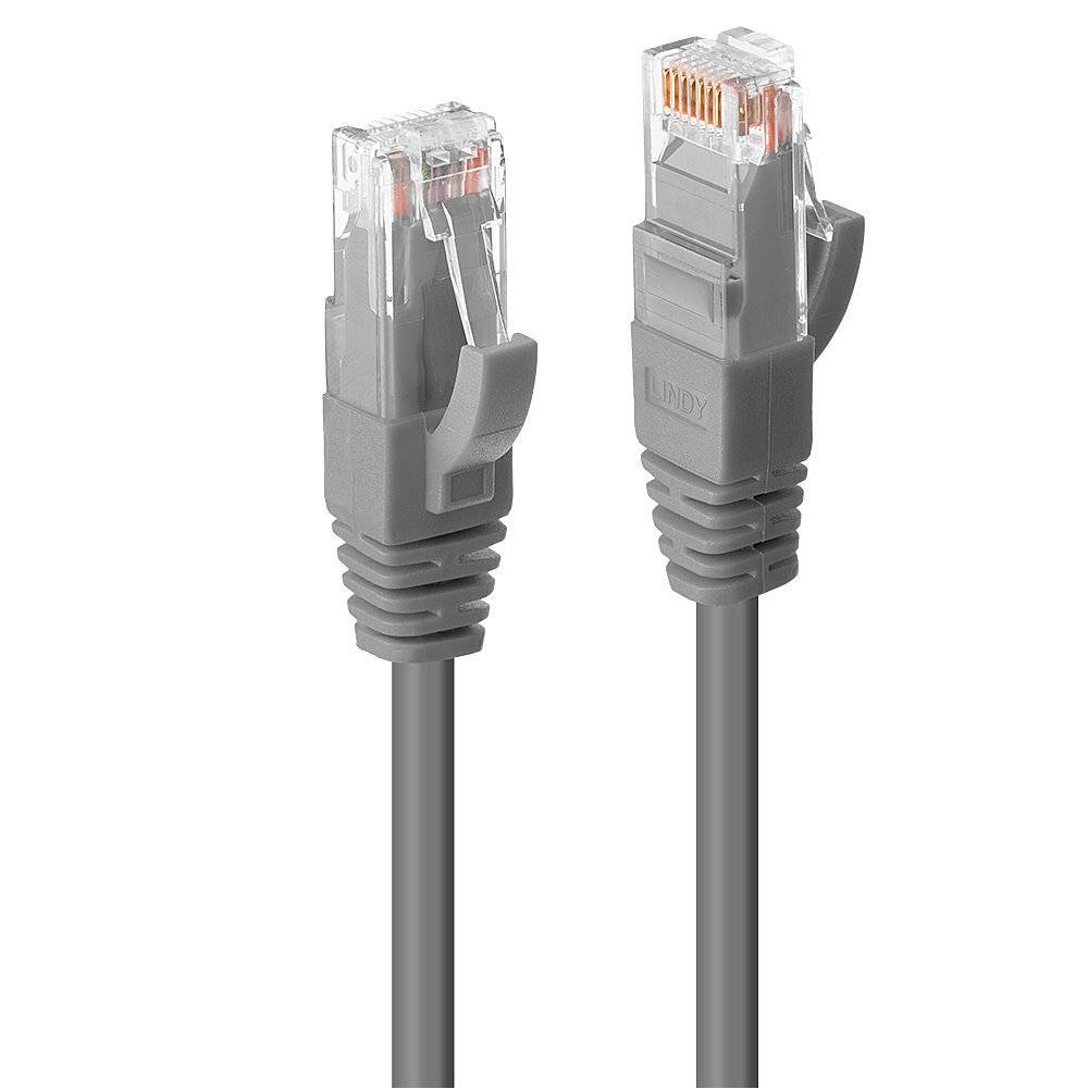 LINDY 45410 RJ45 Cavo USB CAT 6 U/UTP 30.00 m Grigio contatti connettore dorati 1 pz.-1