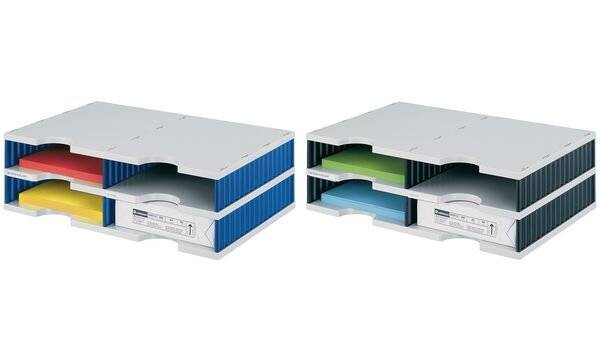 styrodoc duo Dateiablagebox Polystyrol Blau - Grau (268-0202.38)-2