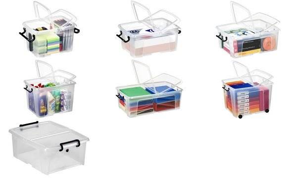 Contenitore con doppio coperchio in ppl 24 L Strata riciclabile impilabile trasparente - 2006730110-0