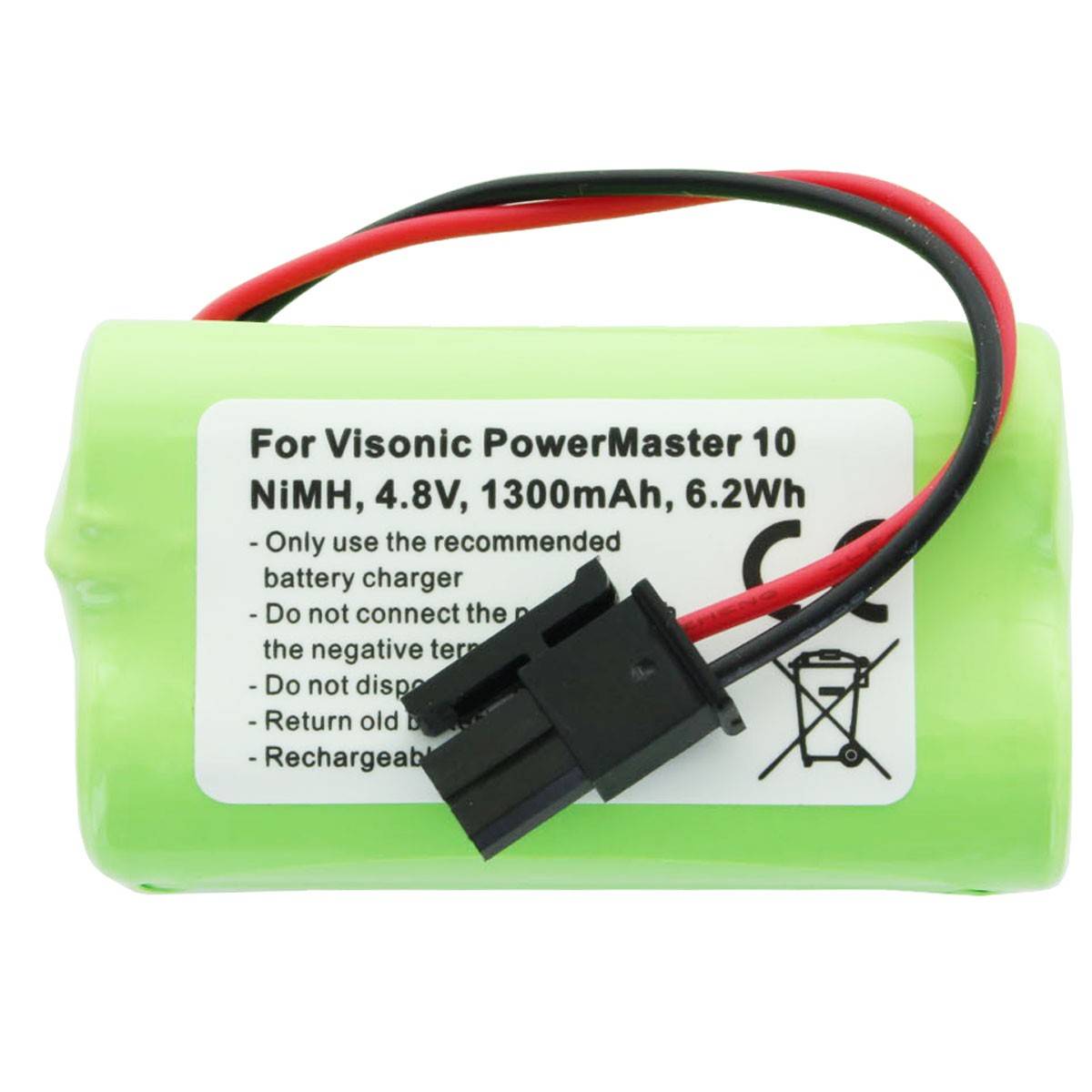 Batteria adatta per batteria Visonic PowerMaster 10 NiMH GP130AAM4YMX 4,8 Volt 1300 mAh, max 6,2 Wh-0