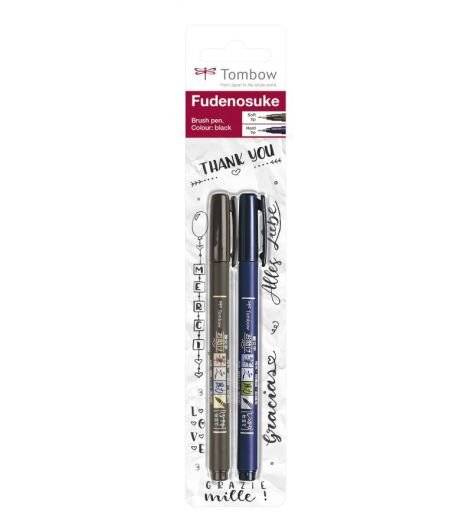 Tombow Brush Pen Tombow Brush Pen Set da 2 1,0 + 3,0 + 5,0 mm Nero-0