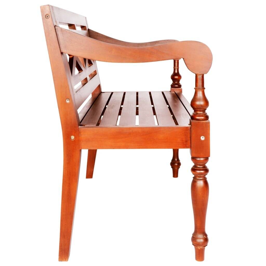 Panchina Batavia 98 cm Legno Massello di Mogano Marrone Scuro-2