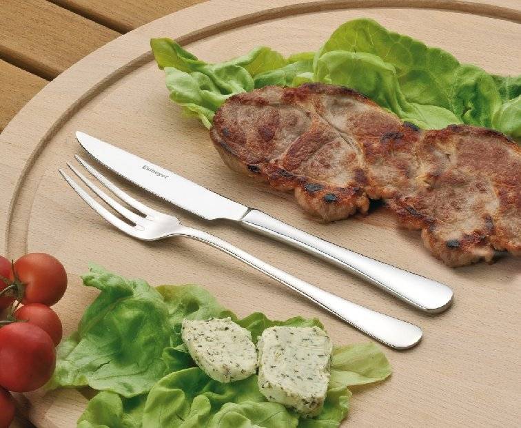 Esmeyer Pizzabesteck/Steakbesteck "SYLVIA", 12-teilig poliert, bestehend aus je 6 Steakgabeln und Steakmessern (156-256)-1