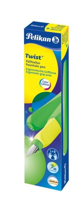 Pelikan Twist Füllhalter Neon, neongrün Federbreite: M, ergonomische Form, Edelstahlfeder, für - 1 Stück (807258)-3