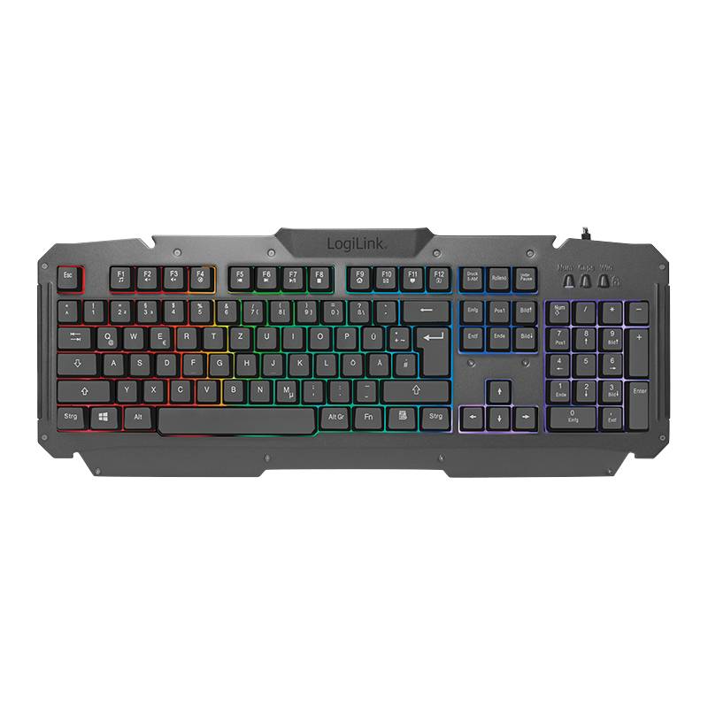 LogiLink Gaming Combination Set - Set aus Tastatur, Maus und Mauspad - hintergrundbeleuchtet - USB - Deutsch-1