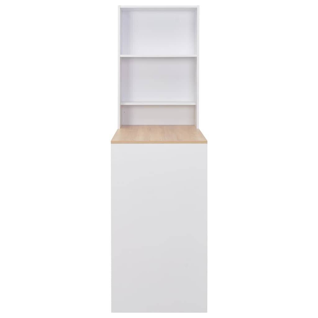 Tavolo da Bar con Mobiletto Bianco 115x59x200 cm-3