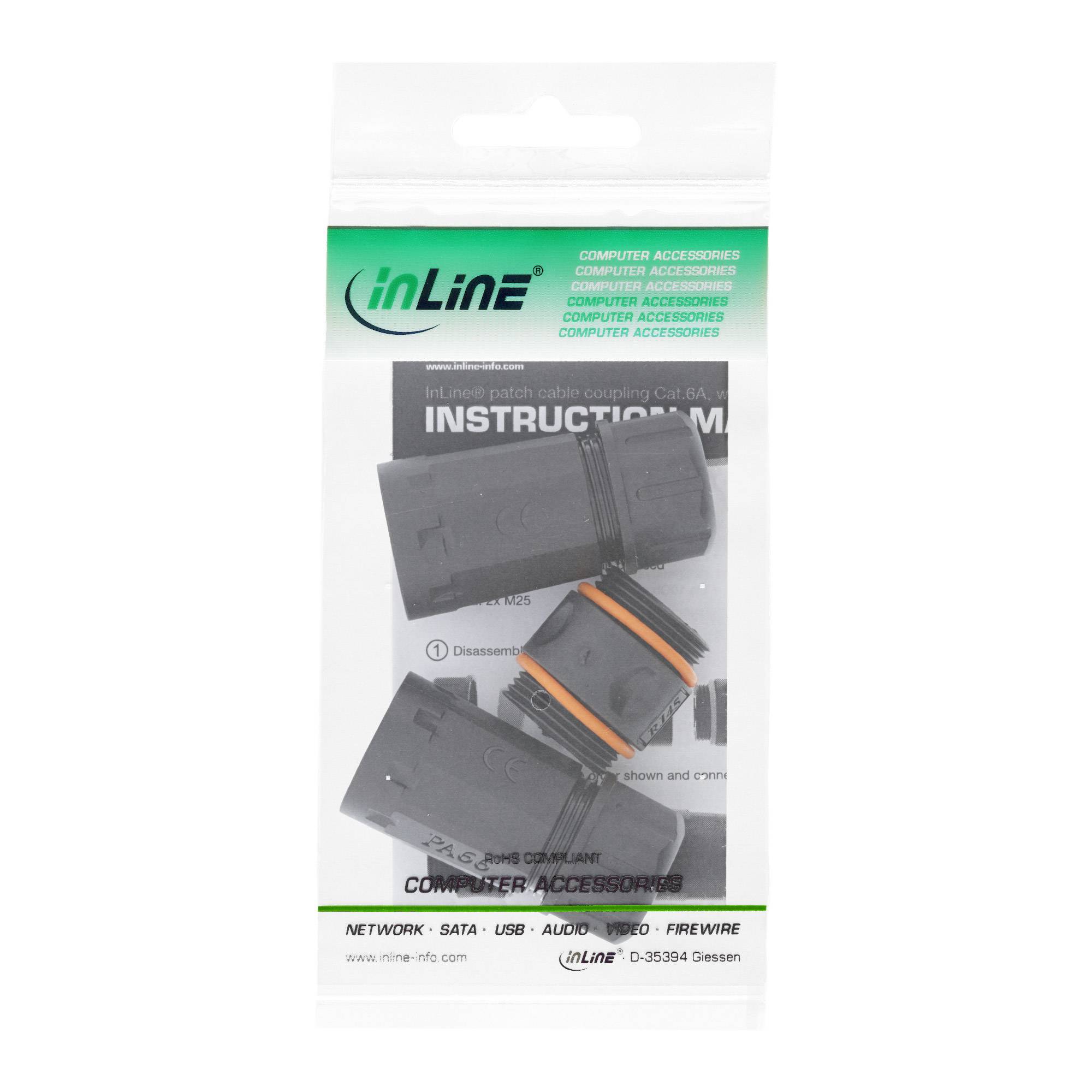 InLine Patchkabelkupplung Cat.6A - wasserdicht IP68 - 2x RJ45 Buchse - geschirmt-4