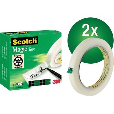 3M Scotch Klebefilm Magic 810, unsichtbar, 12 mm x 66 m Kerndurchmesser: 76 mm (8-1975R)