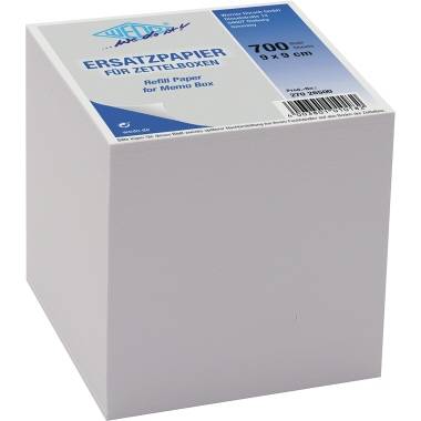 WEDO Zettelboxeinlage, 90 x 90 mm, weiß, 700 Blatt lose eingeschweißt (270 26500)-0