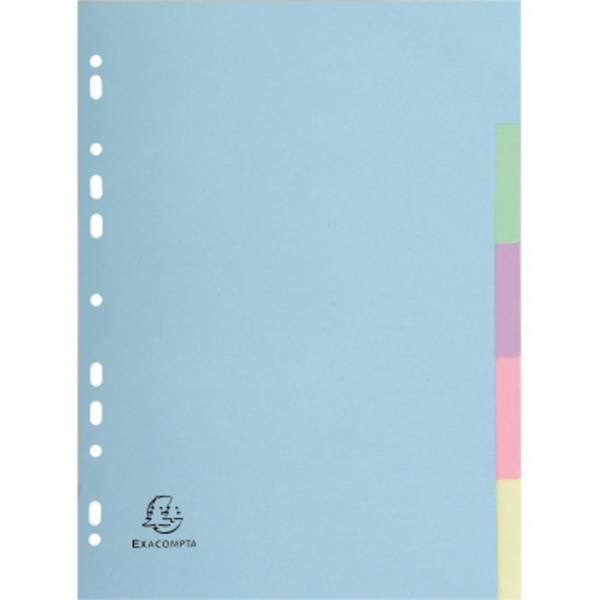 Exacompta 1605E intercalare (Exacompta Forever Recycled Divider 5 Part A4 170gsm Card Assorted Colours - 1605E)