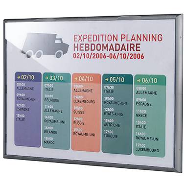 PAPERFLOW Wandschild Info Display, DIN A3, Farbe: alu-grau Rahmen aus Polystyrol, Scheibe aus Kristallpolystyrol, - 1 St-0