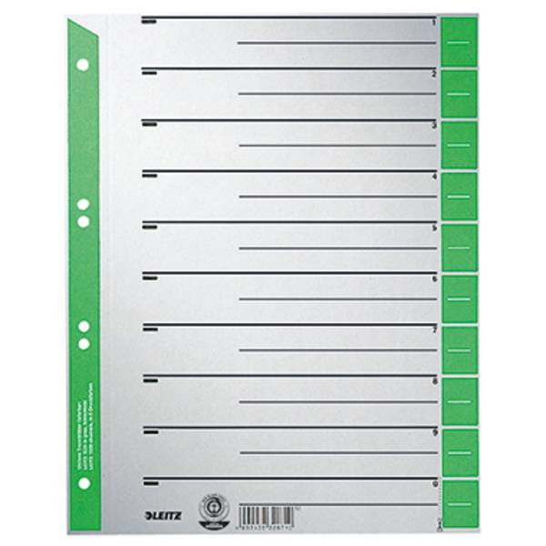 Leitz 1652 Foglie di separazione 230 g/m² verde