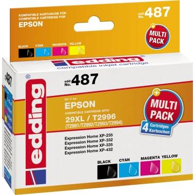 Cartuccia Edding Compatibile sostituisce Epson 29XL, T2996, T2991, T2992, T2993, T2994 Imballo multiplo Nero, Ciano, Mag-1